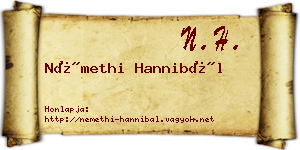 Némethi Hannibál névjegykártya